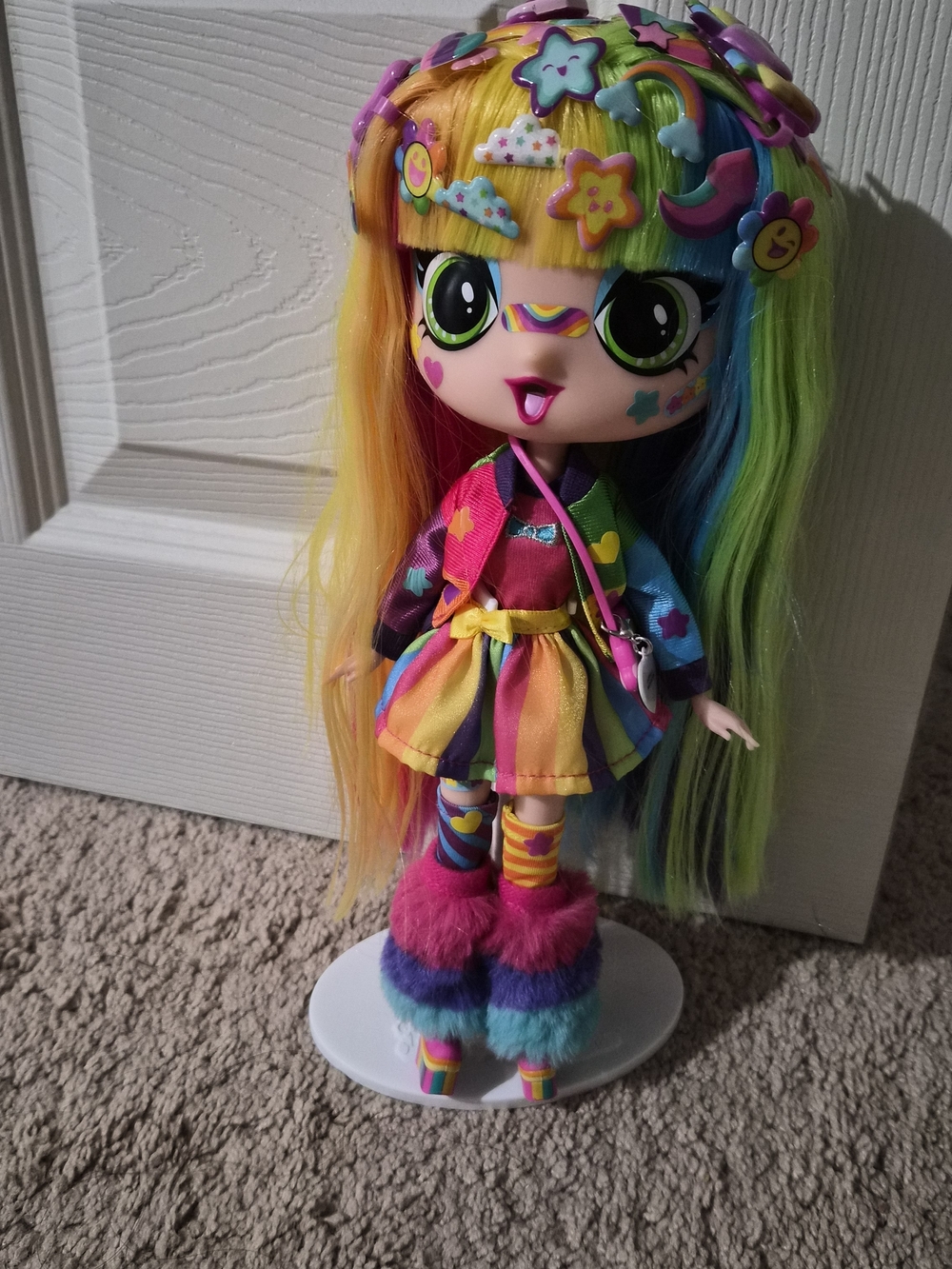 Colorful Rainbow Fashion Doll Trio - Bright Multi-Color Dolls - Picture 3 of 4